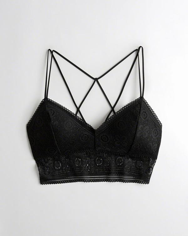 Bralette Hollister Donna Strappy Longlinelette With Removable Pads Nere Italia (609NHGTX)